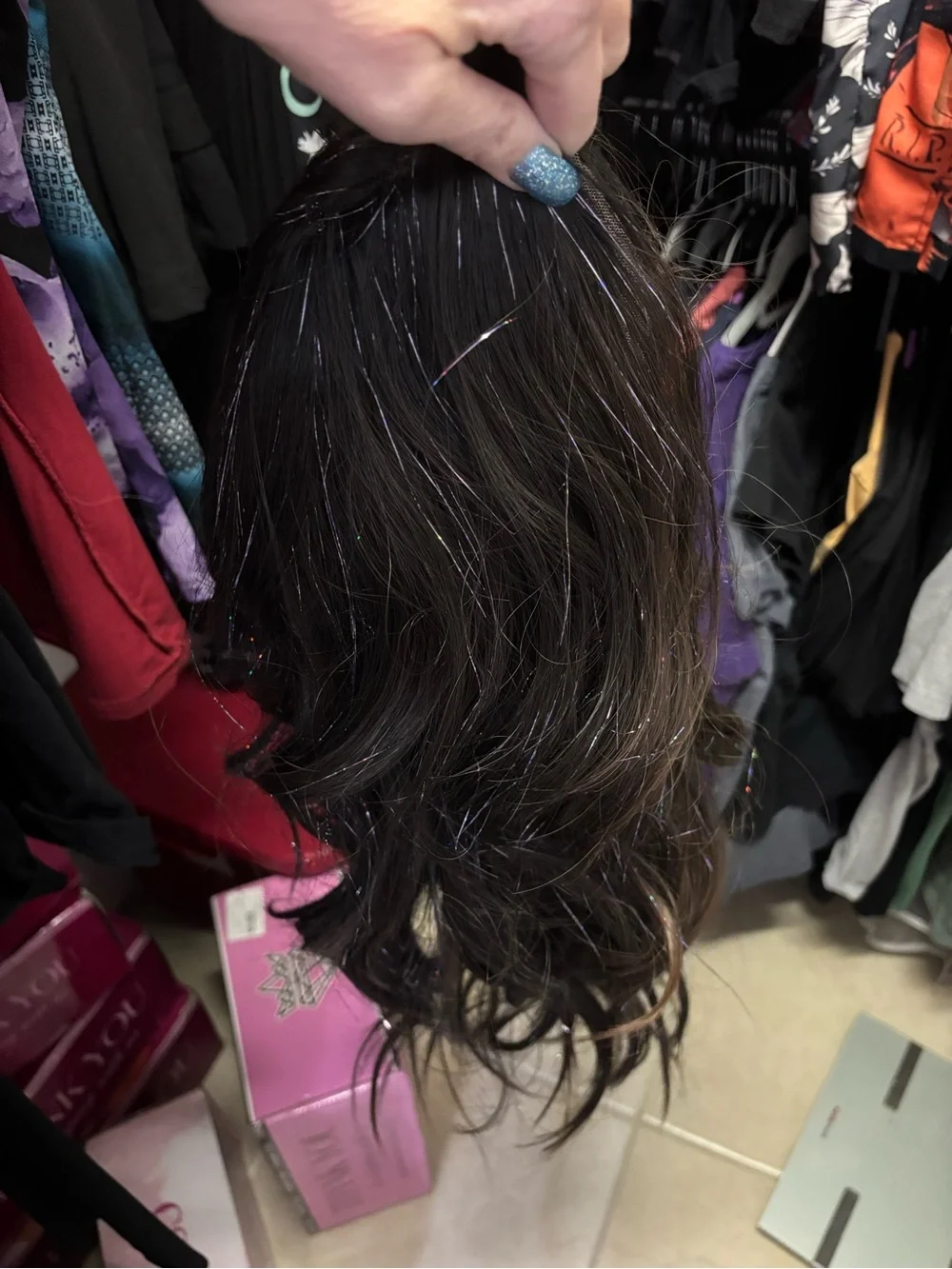 Chelsey Smith Crowns Sharpay Dark Brown Tinsel Like New Standard HighQuality Wig